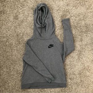 Nike Grey Funnel Neck Hoodie in Grey | Size Medium